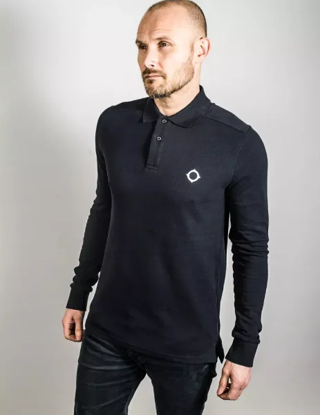 MA Strum LS Pique Polo Shirt | Ink Navy MA Strum LS Pique Polo Shirt | Ink Navy