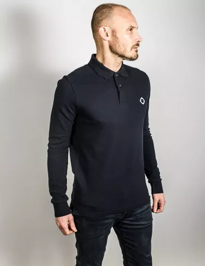 MA Strum LS Pique Polo Shirt | Ink Navy