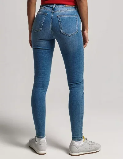 Superdry Womens High Rise Skinny Fit Jean  | Wooster Mid Blue Wash