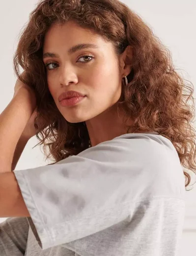 Superdry Womens Cotton Modal T-Shirt Dress | Mid Grey Marl