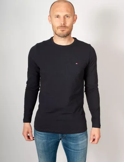 Tommy Hilfiger Stretch Slim Fit Long Sleeve T-Shirt | Navy