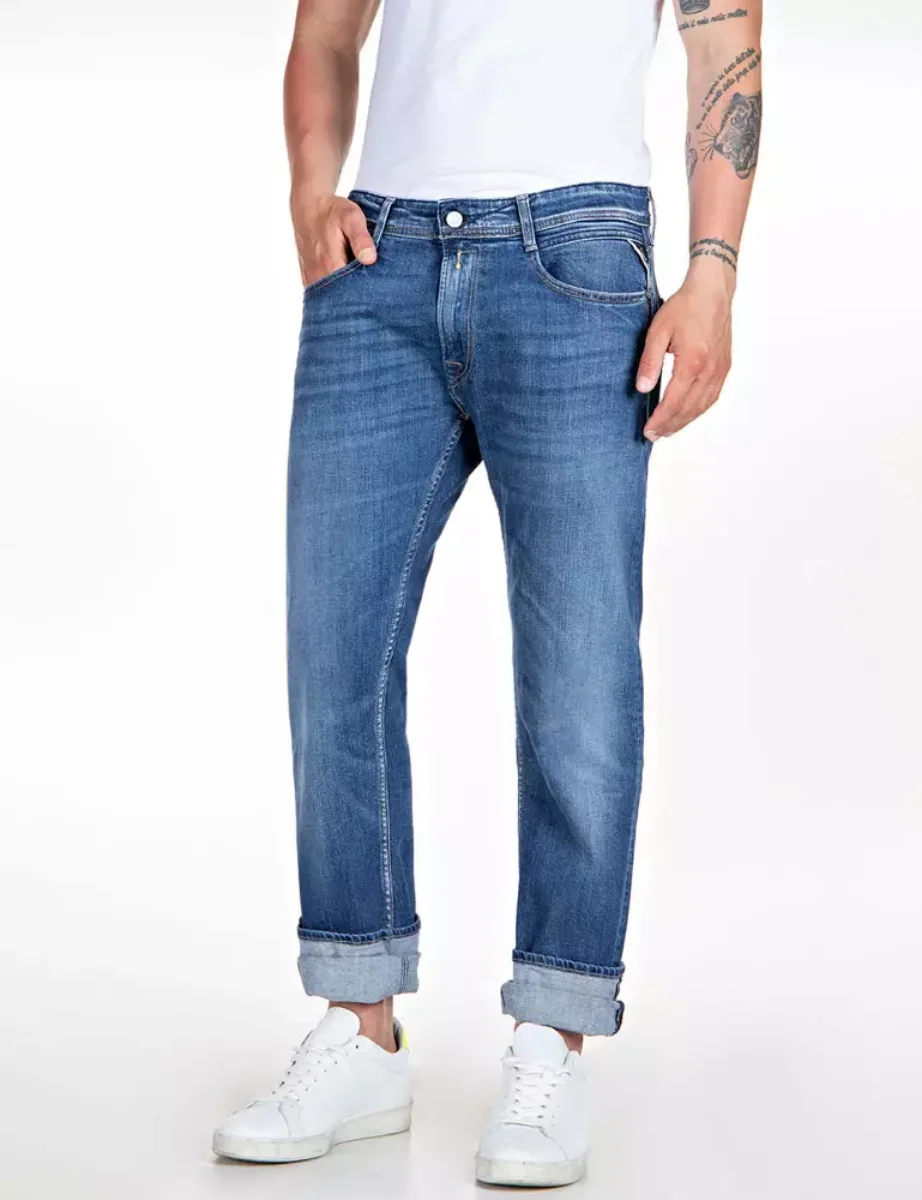 Replay Mens Rocco Comfort Fit Jean | Mid Blue Wash