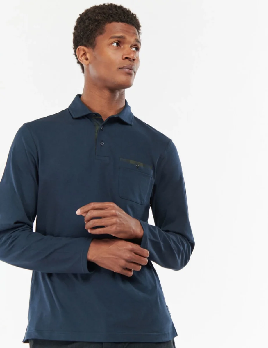 Barbour Long Sleeve Corpatch Polo | Navy