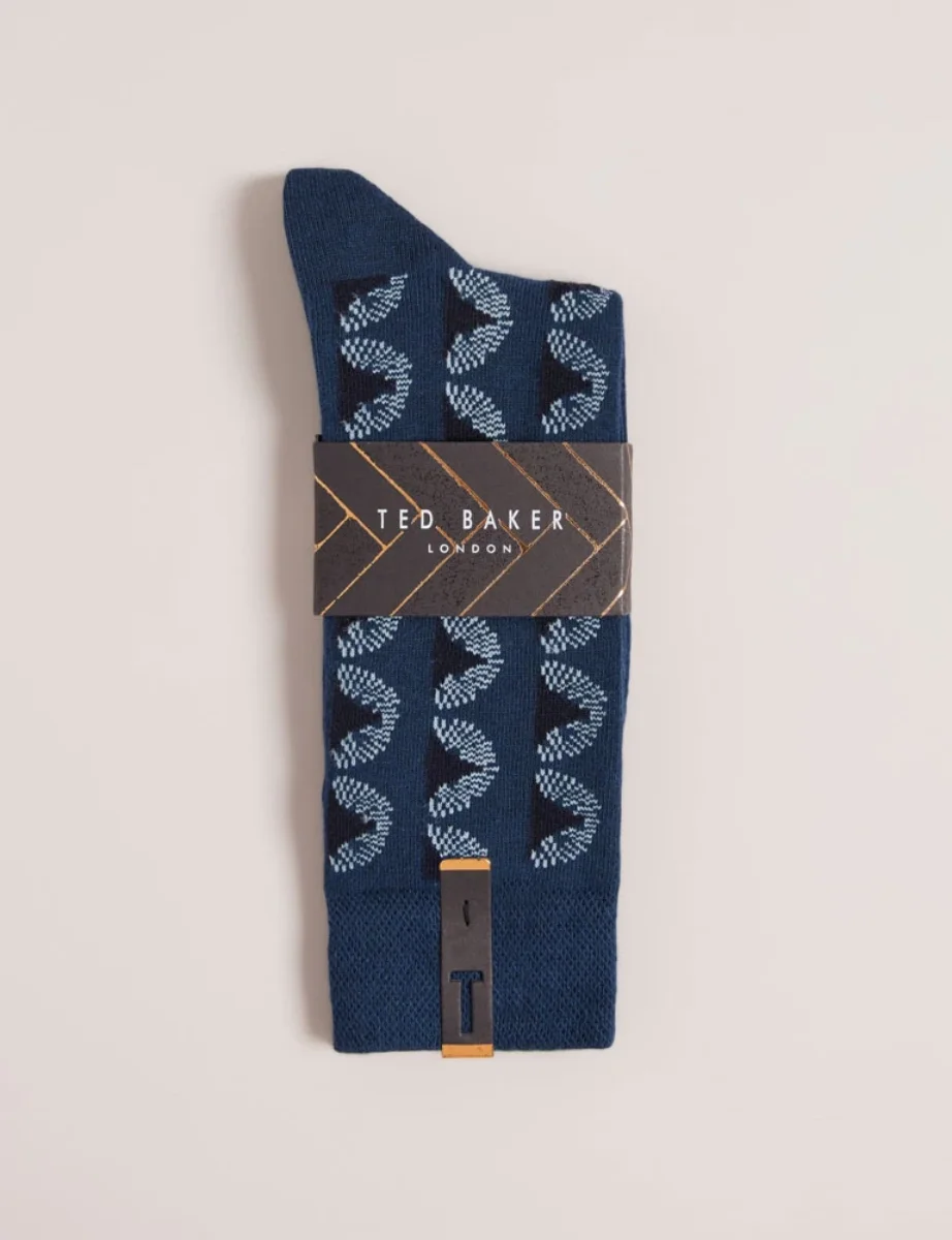 Ted Baker Nicegeo Printed Sock | Navy