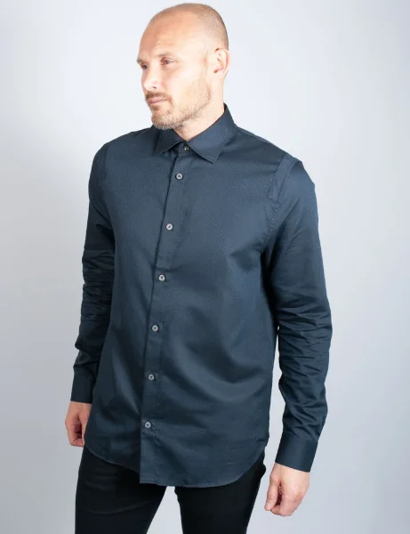 Ted Baker Layer Long Sleeve Shirt | Navy Ted Baker Layer Long Sleeve Shirt | Navy