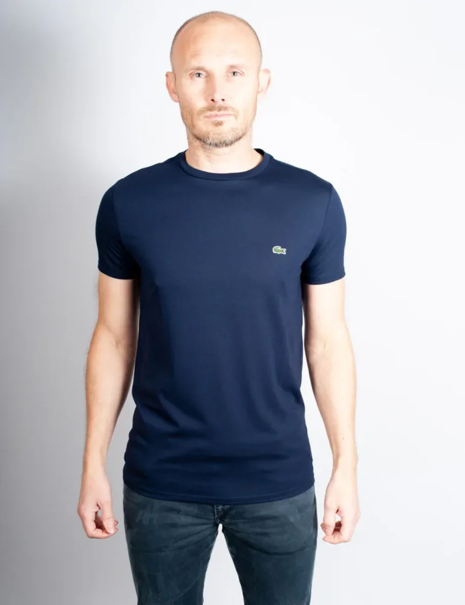 Lacoste Mens Pima Cotton Jersey T-Shirt | Navy