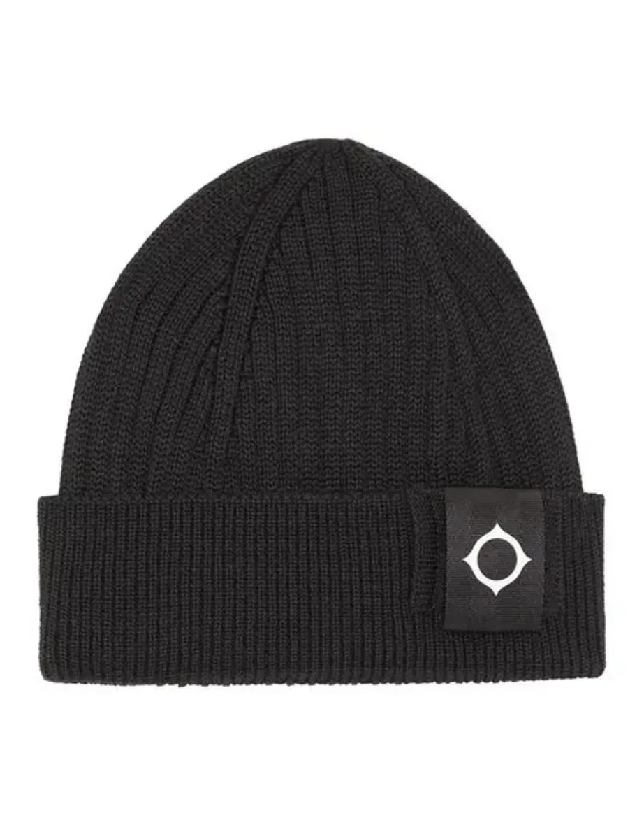 MA Strum Ribbed ID Beanie Hat | Black