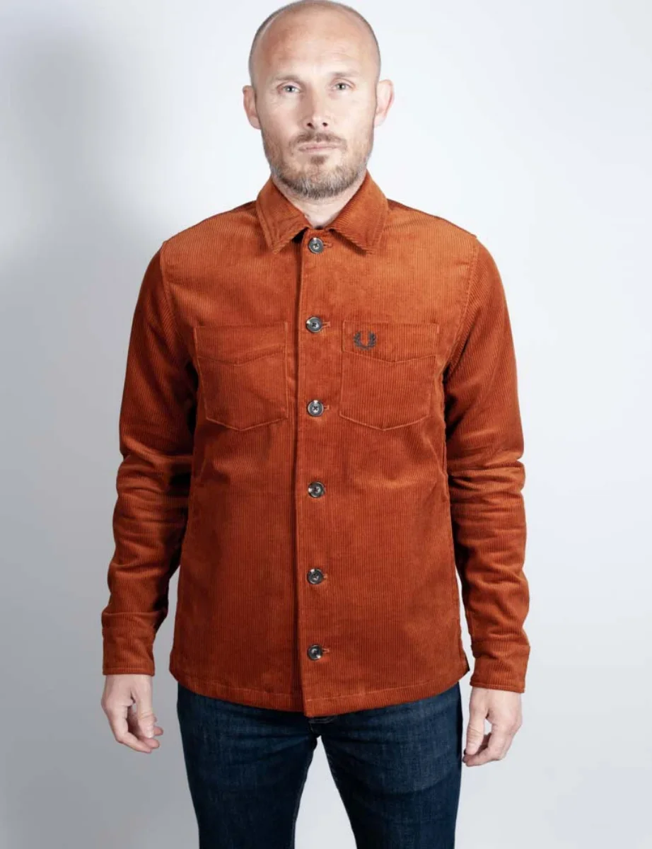 Fred Perry Cord Overshirt | Nut Flake