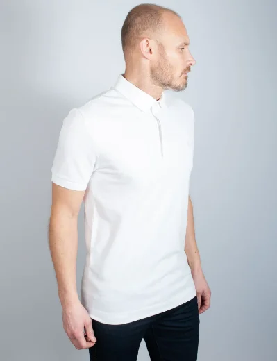 Lacoste Men's Paris Polo Shirt Cotton Stretch Pique | White