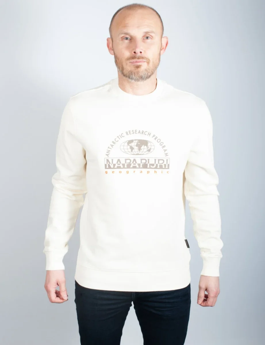 Napapijri Macas Logo Sweatshirt | White Whisper