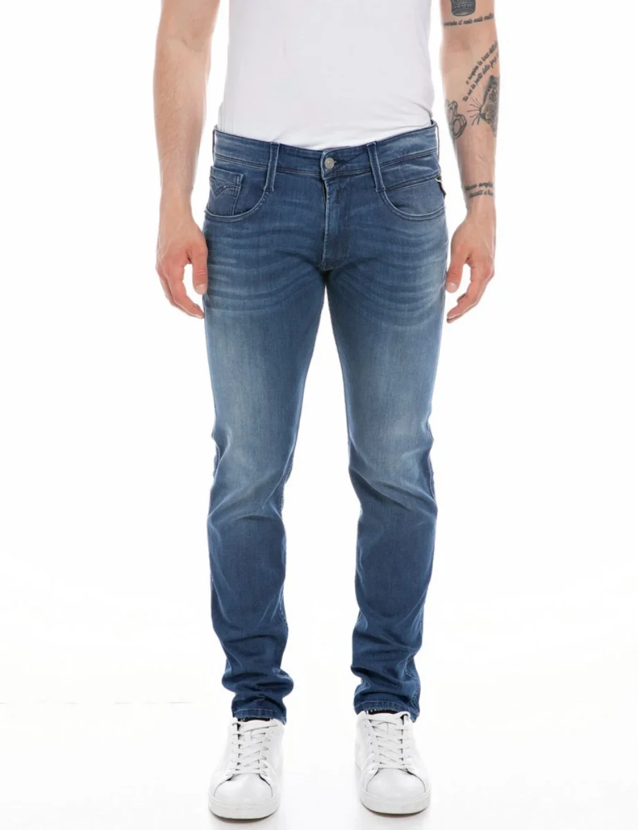 Replay Anbass Slim Fit Jean | Mid Wash 