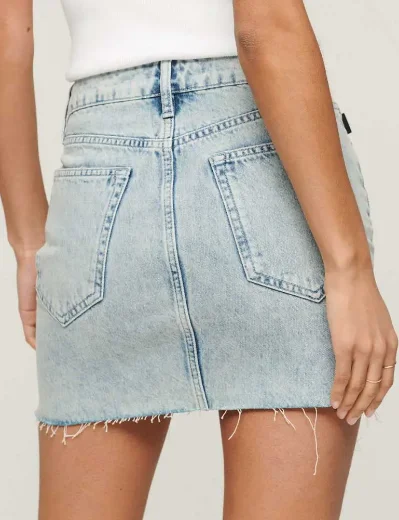 Superdry Vintage Denim Mini Skirt | Indigo Marble