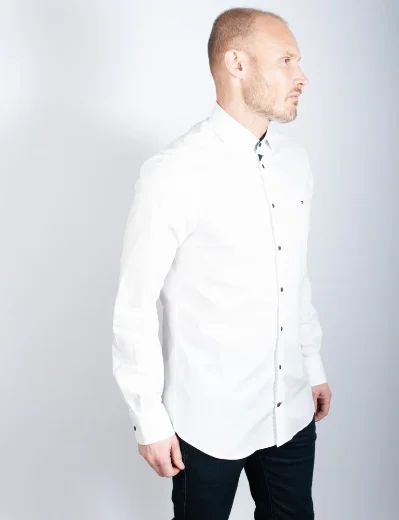 Tommy Hilfiger Stretch Poplin Slim Fit Shirt | White