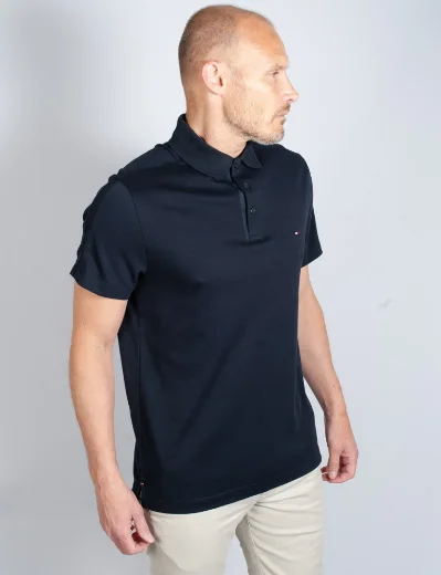 Tommy Hilfiger Interlock Sleeve Tape Polo Shirt | Navy
