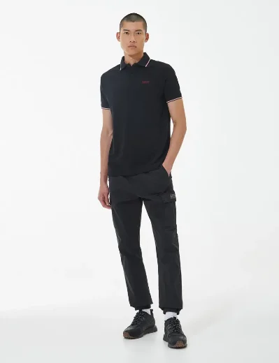 Barbour Intl Event Multi Tipped Polo Shirt | Black