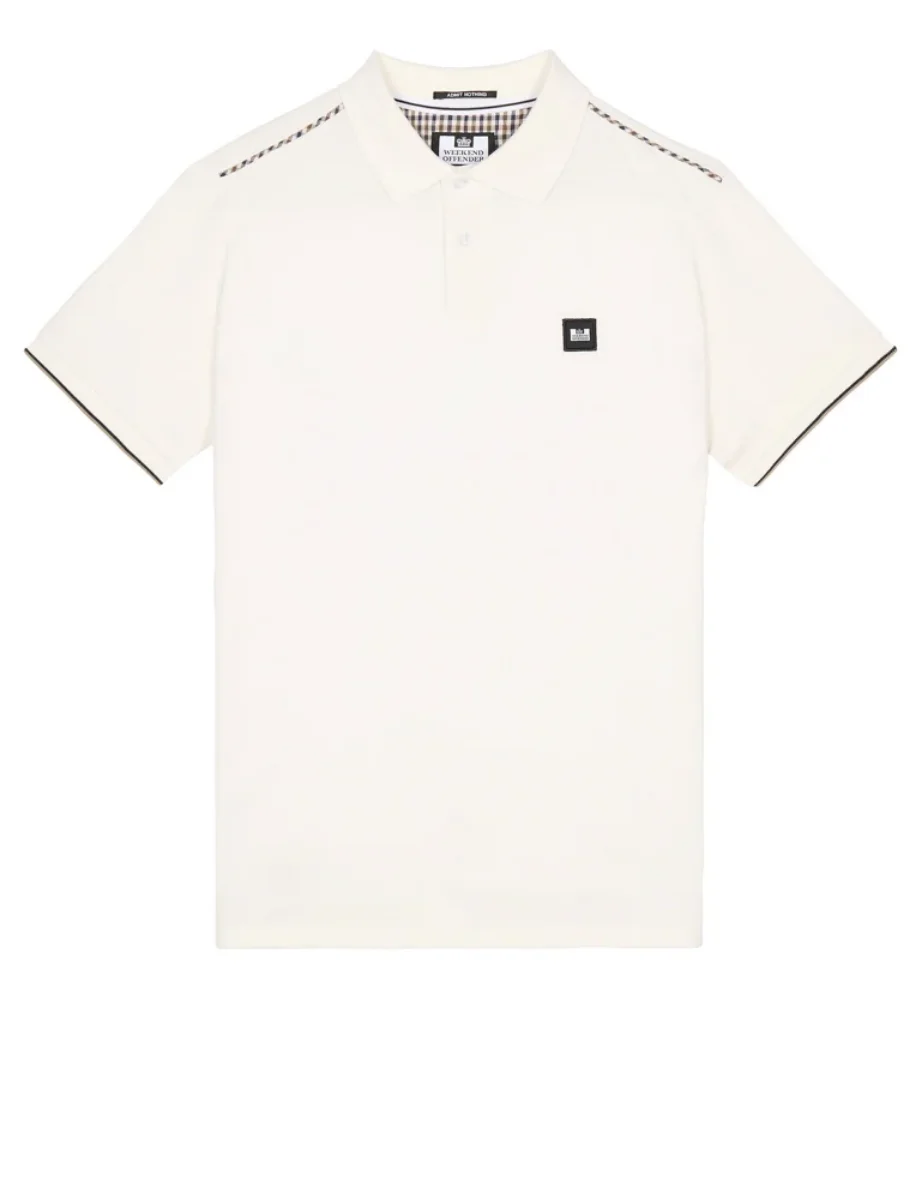 Weekend Offender Sakai Polo Shirt | Winter White / House Check