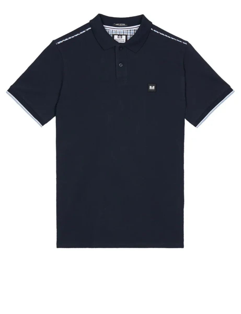 Weekend Offender Sakai Polo Shirt | Navy / Blue Check