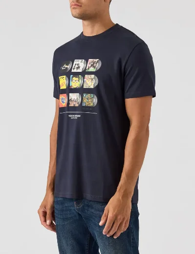 Weekend Offender Sleeves Graphic Print T-Shirt | Navy