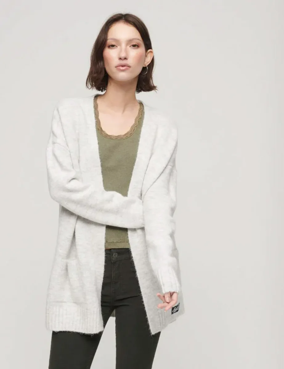 Superdry Womens Essential Supersoft Cardigan | Frost Grey