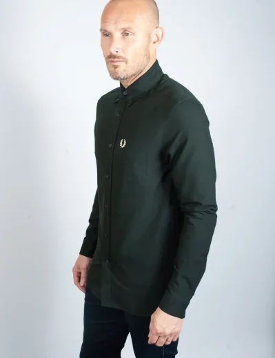 Fred Perry Long Sleeve Oxford Shirt | Night Green