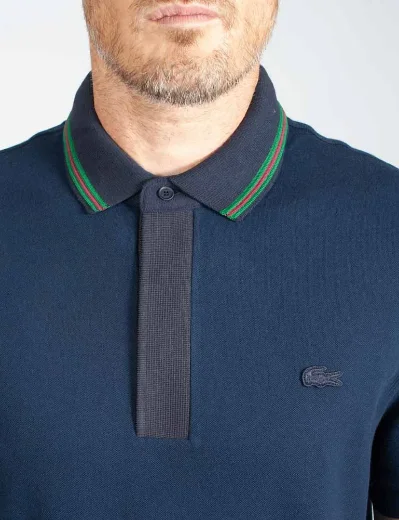Lacoste Men's Smart Paris Polo with Contrast Collar | Navy