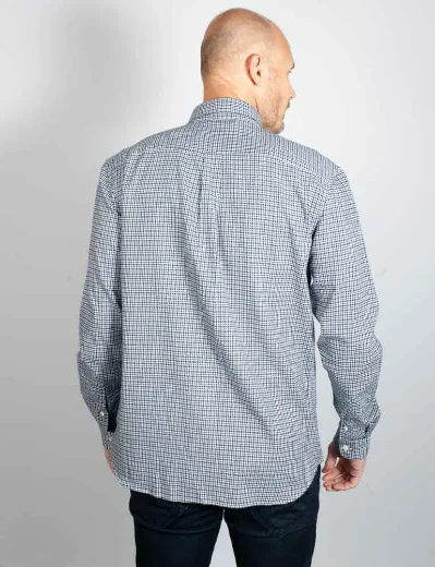 Lacoste Cotton Flannel Check Shirt | Navy / White