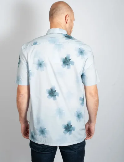 Ted Baker URRIS Floral Print SS Shirt | Pale Blue