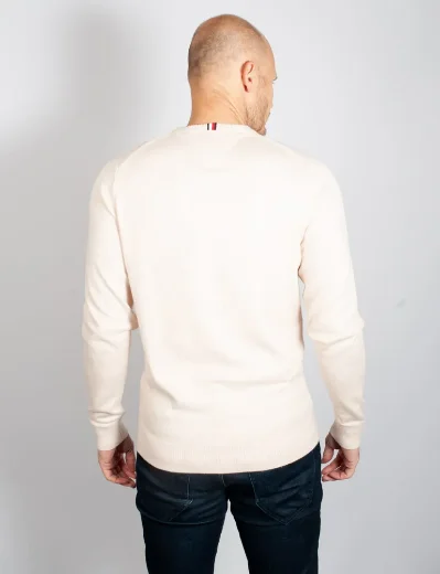 Tommy Hilfiger Pima Cotton and Cashmere Crew Neck Jumper | Cashmere Creme