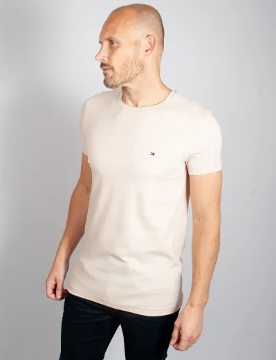 Tommy Hilfiger Stretch Slim Fit T-Shirt | Cashmere Cream