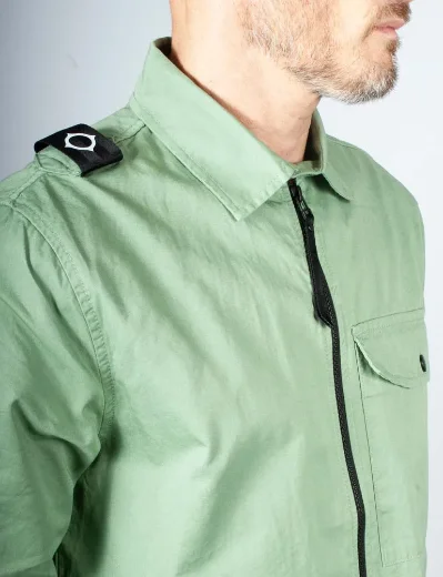 MA Strum Piece Dyed Full Zip Overshirt | Loden Frost