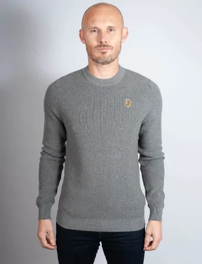 Luke Barcelona Knitted Jumper | Grey Marl