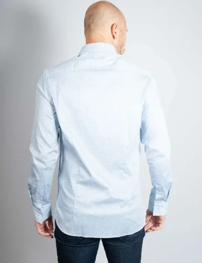 Ted Baker Faenza Long Sleeve Geometric Shirt | Light Blue