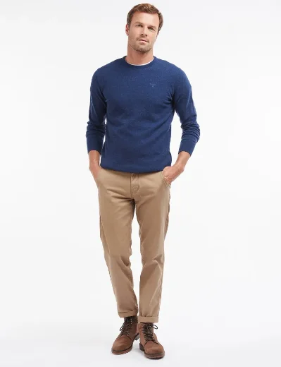 Barbour Essential Lambswool Crew Neck Knitted Jumper | Blue