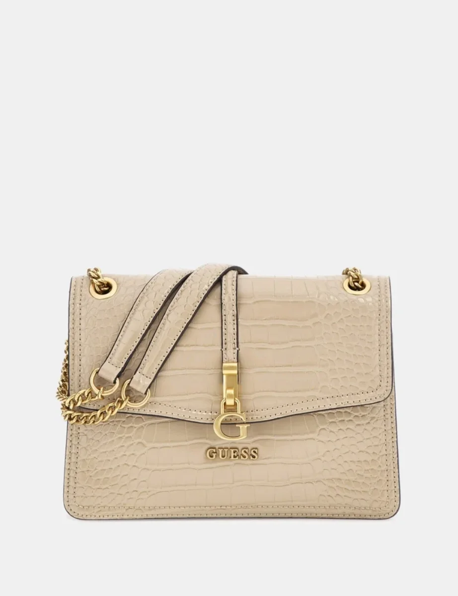 Guess G James Faux Croc Crossbody Bag | Taupe