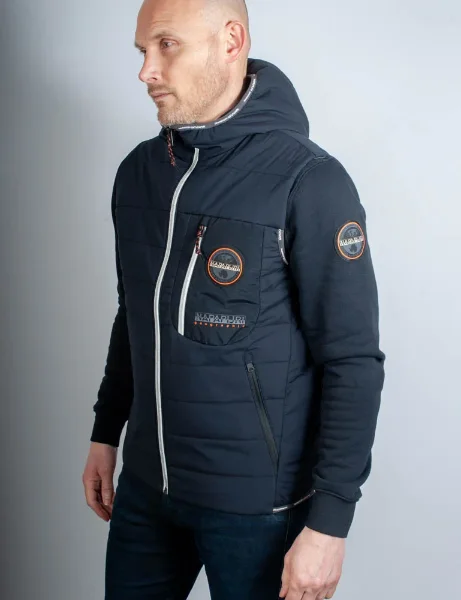 Napapijri Huron Packable Hooded Gilet | Black Napapijri Huron Packable Hooded Gilet | Black