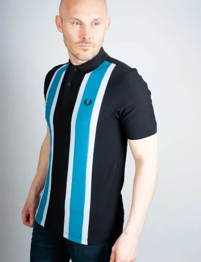 Fred Perry Woven Mesh Relaxed Polo | Black