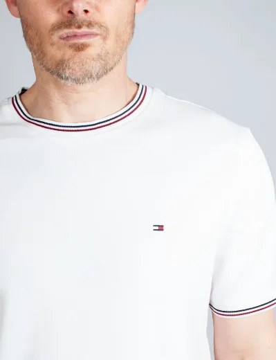 Tommy Hilfiger RWB Tipped Collar T-Shirt | White
