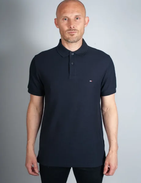 Tommy Hilfiger Pique Structure Regular Fit Polo Shirt | Navy Tommy Hilfiger Pique Structure Regular Fit Polo Shirt | Navy