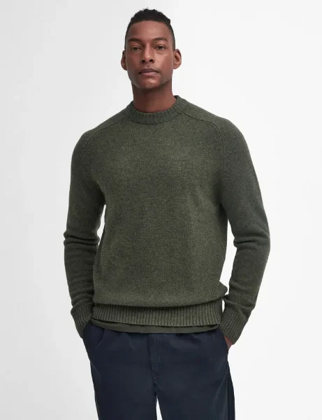 Barbour Grangetown Crew Neck Sweater | Mid Olive Barbour Grangetown Crew Neck Sweater | Mid Olive