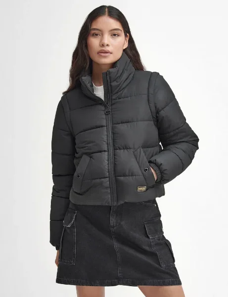 Barbour Intl Womens Webber Convertible Puffer Jacket | Black Barbour Intl Womens Webber Convertible Puffer Jacket | Black