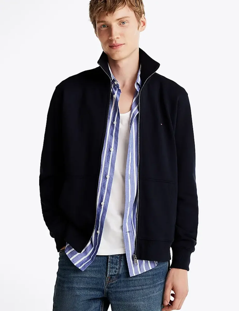Tommy Hilfiger Essential Terry Zip-Thru Sweatshirt | Navy