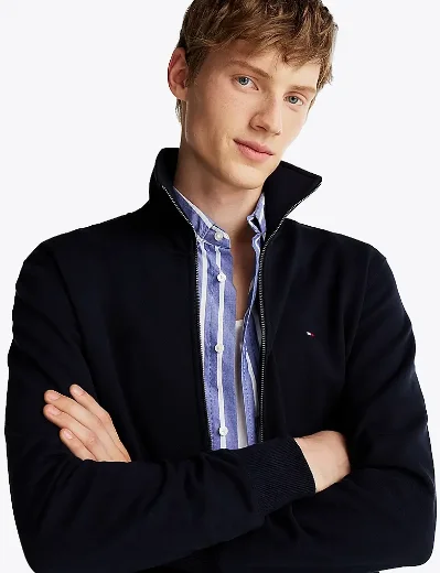 Tommy Hilfiger Essential Terry Zip-Thru Sweatshirt | Navy