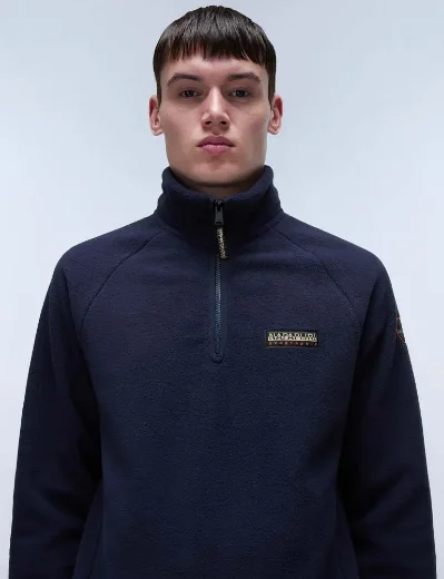Napapijri Dolent Half Zip Fleece Sweatshirt | Navy