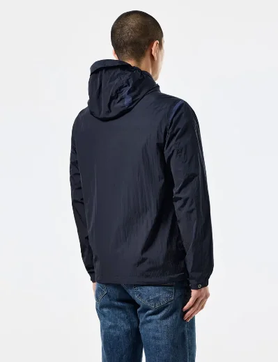 Weekend Offender Campania Check Trim Windbreaker Jacket | Navy