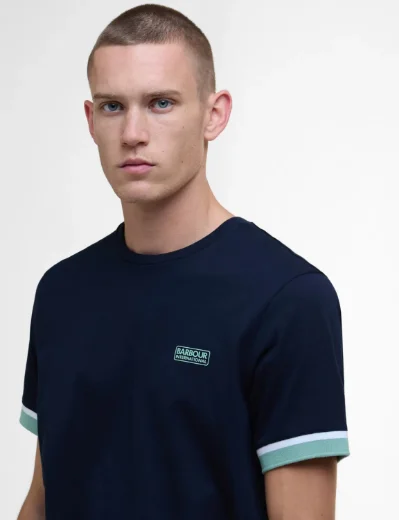 Barbour International Deep Cuff Evan Tipped T-Shirt | Sapphire Navy
