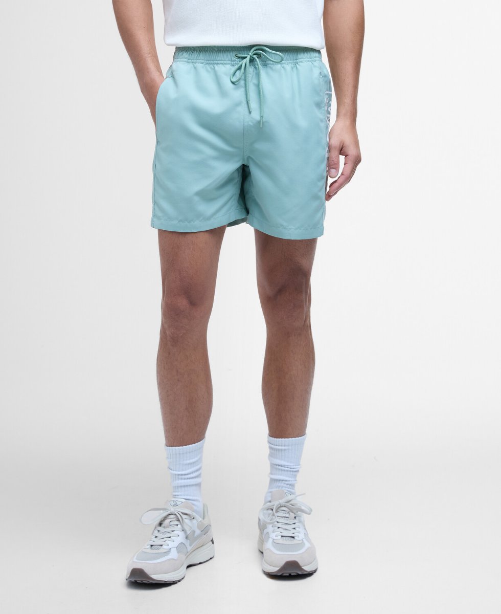 Barbour International Large Logo Swim Shorts | Granite Green