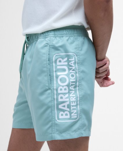 Barbour International Large Logo Swim Shorts | Granite Green