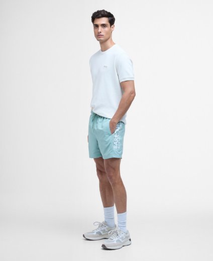 Barbour International Large Logo Swim Shorts | Granite Green
