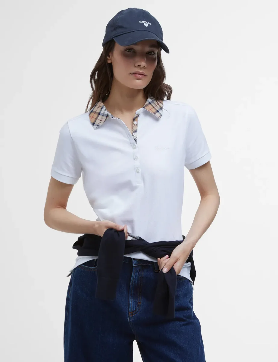 Barbour Malvern Polo Top | White/Hessian