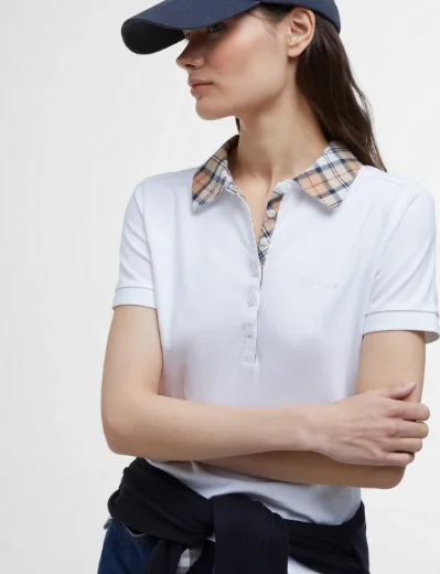 Barbour Malvern Polo Top | White/Hessian